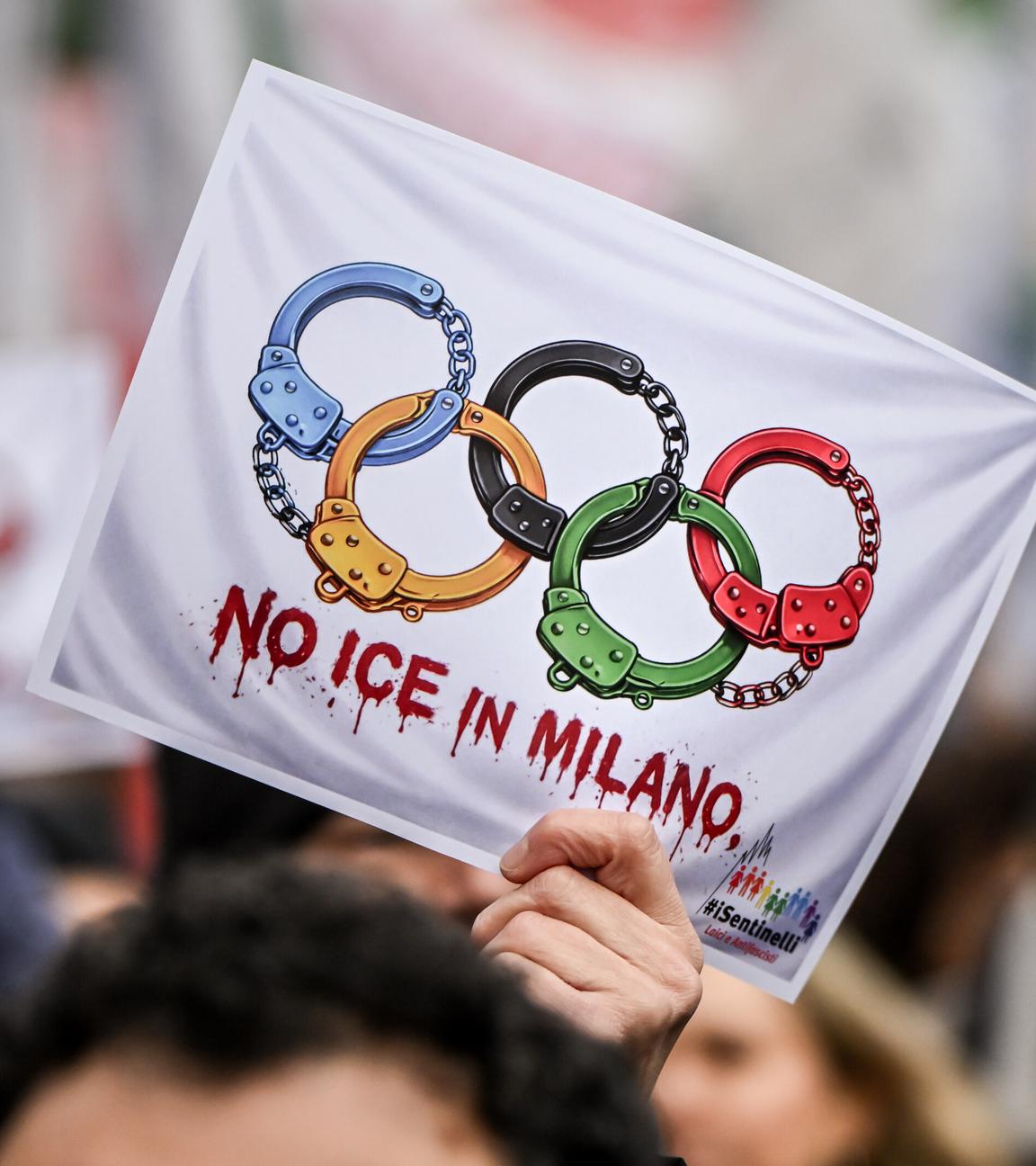Anti-ICE Proteste vor Olympia in Mailand