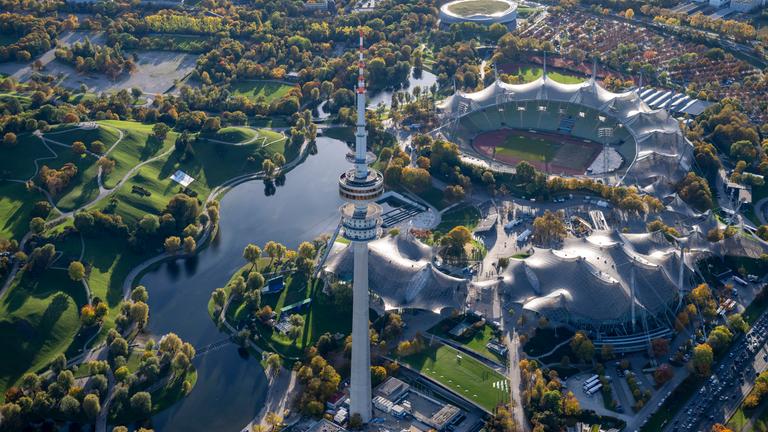 Münchner Olympiastadion aus der Luft