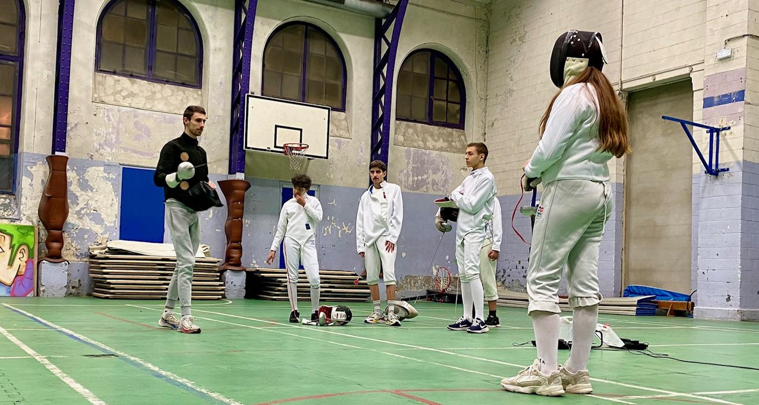 Fechttraining im Pariser Vorort Saint-Ouen