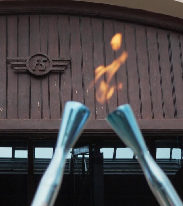 Olympische Fackel in Neapel