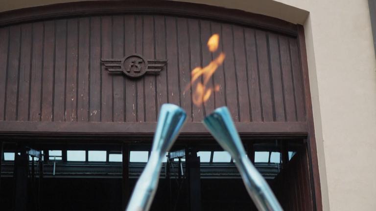 Olympische Fackel in Neapel