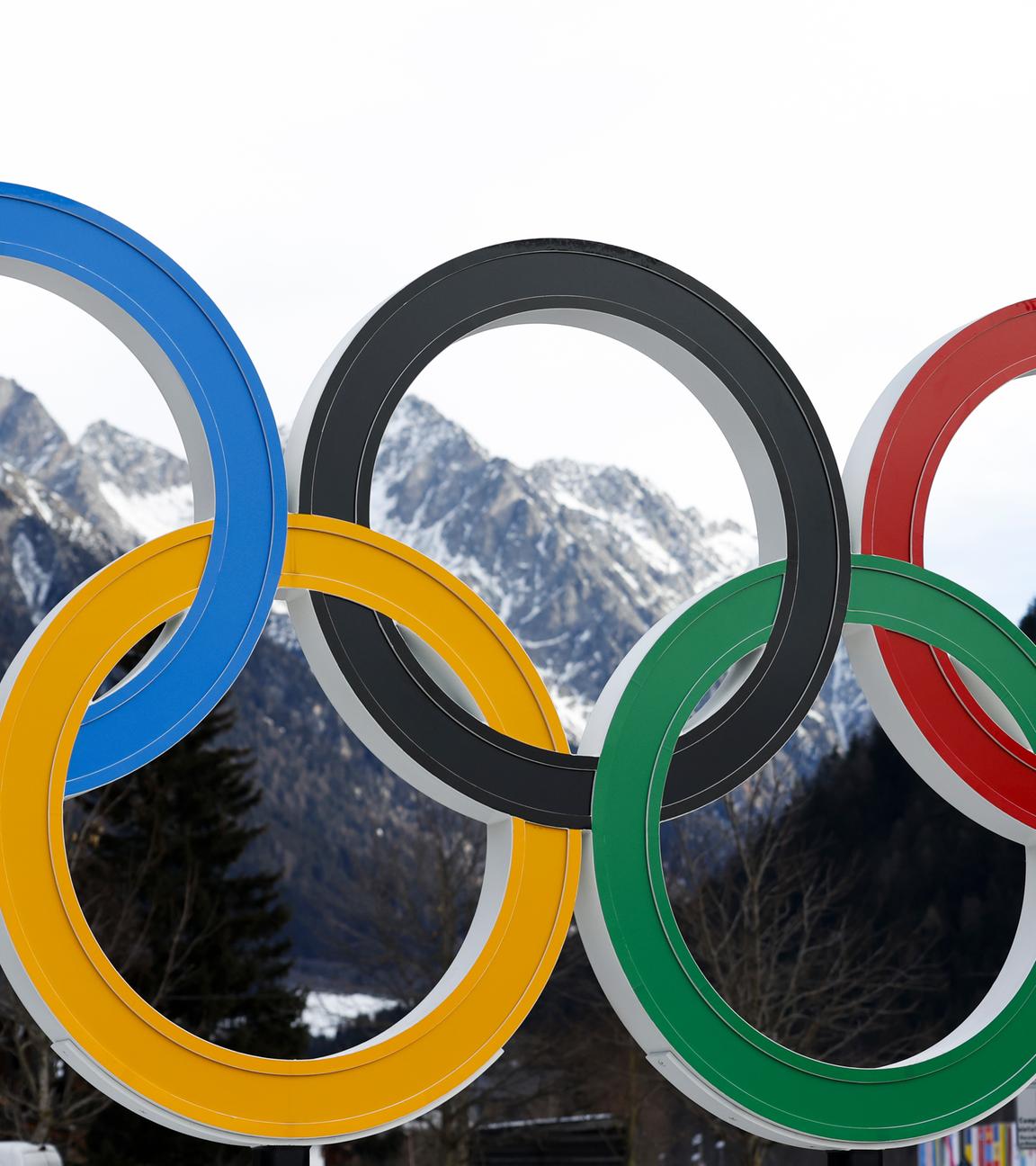 Die Olympischen Ringe im italienischen Antholz