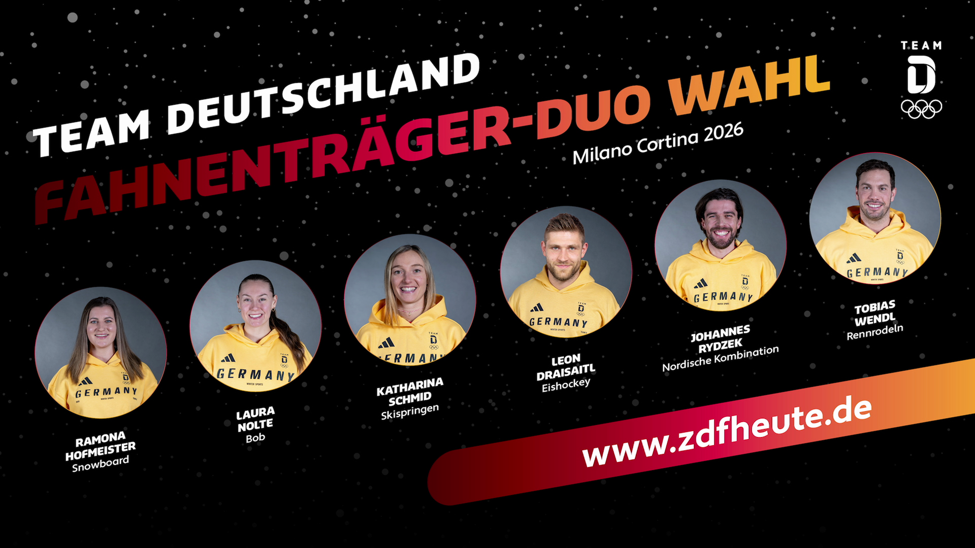 Aufruf zur Wahl des deutschen Fahnenträgers für die Olympischen Winterspielen 2026.