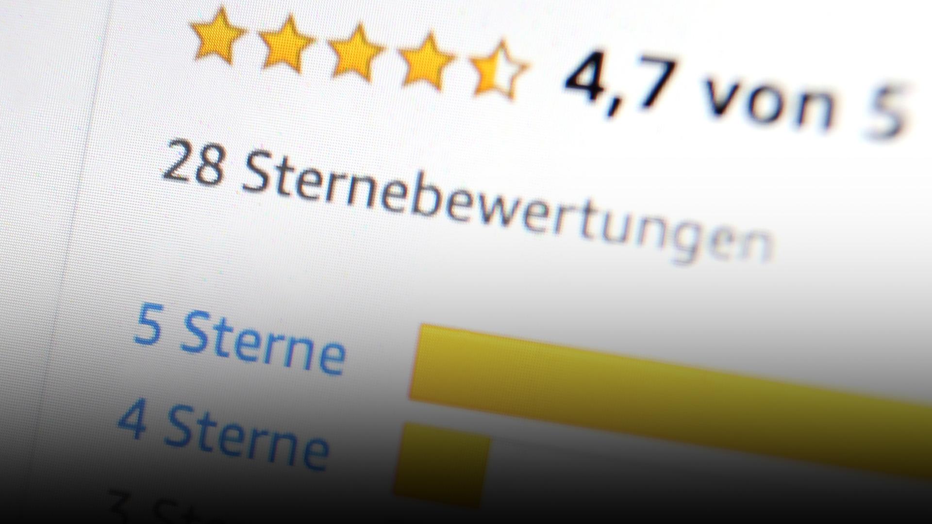 Online-Bewertung mit Sternchen im Internet