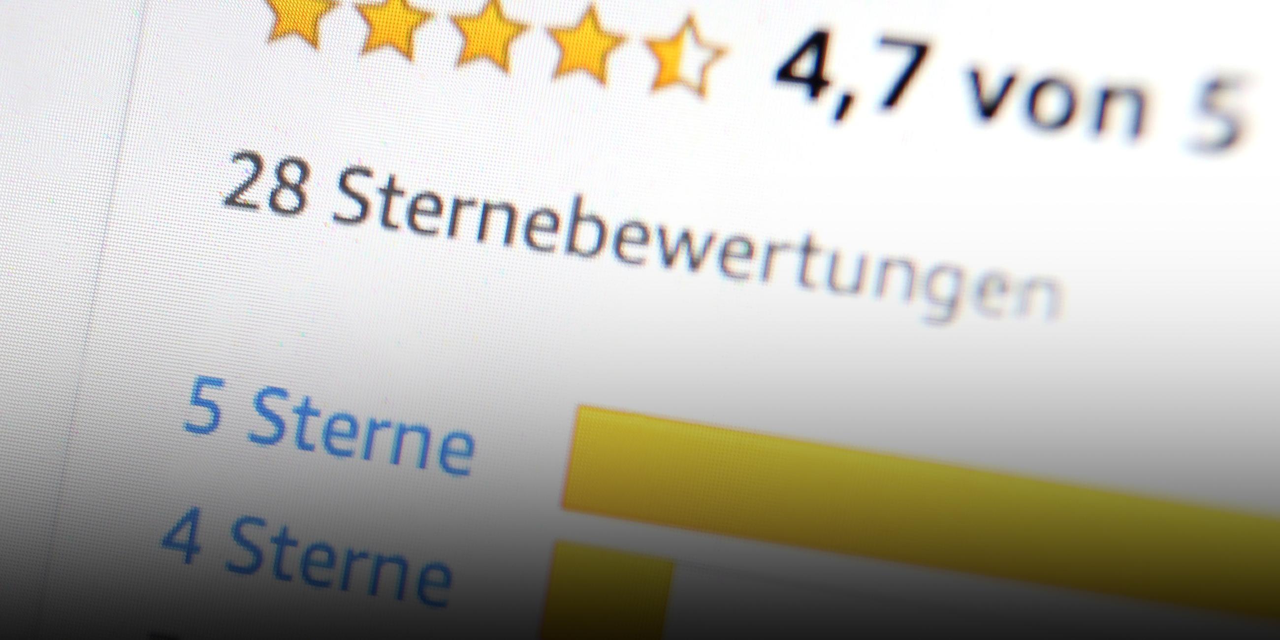 Online-Bewertung mit Sternchen im Internet