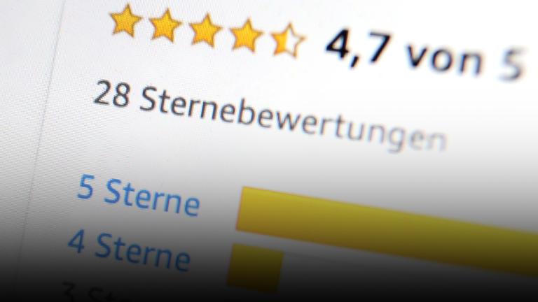 Online-Bewertung mit Sternchen im Internet