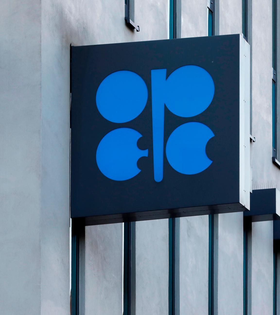 Das Logo der Organisation erdölexportierender Länder (OPEC) ist am Donnerstag, dem 3. März 2022, vor dem OPEC-Hauptsitz in Wien, Österreich, zu sehen.