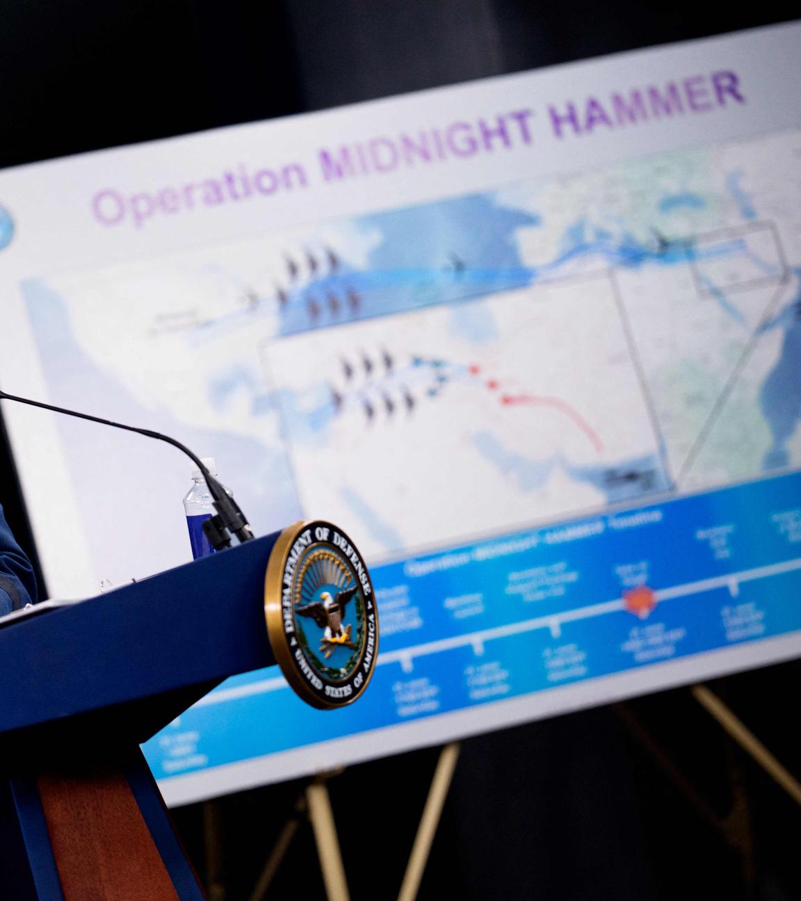 Chairman of the Joint Chiefs of Staff Air Force Gen. Dan Caine discusses the mission details of a strike on Iran during a news conference at the Pentagon 