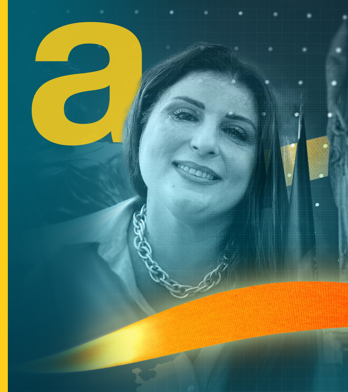 Maria Rositani aus Italien, daneben Schriftzug: "FIGHT - Gesichter der Stärke" und "Maria - Kämpferin für Gerechtigkeit"