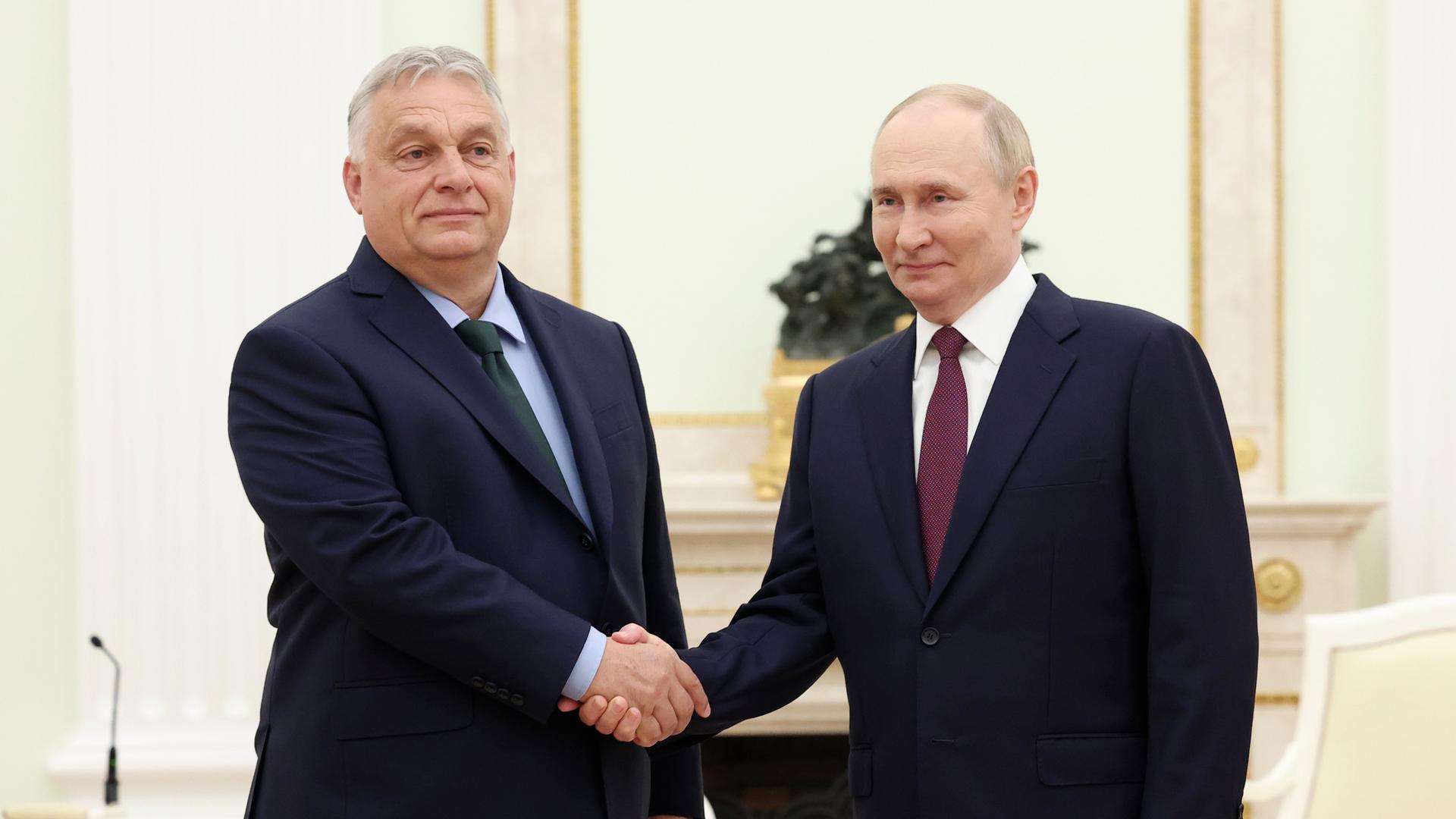 Russland, Moskau: Ungarns Premierminister Viktor Orban und Russlands Präsident Wladimir Putin