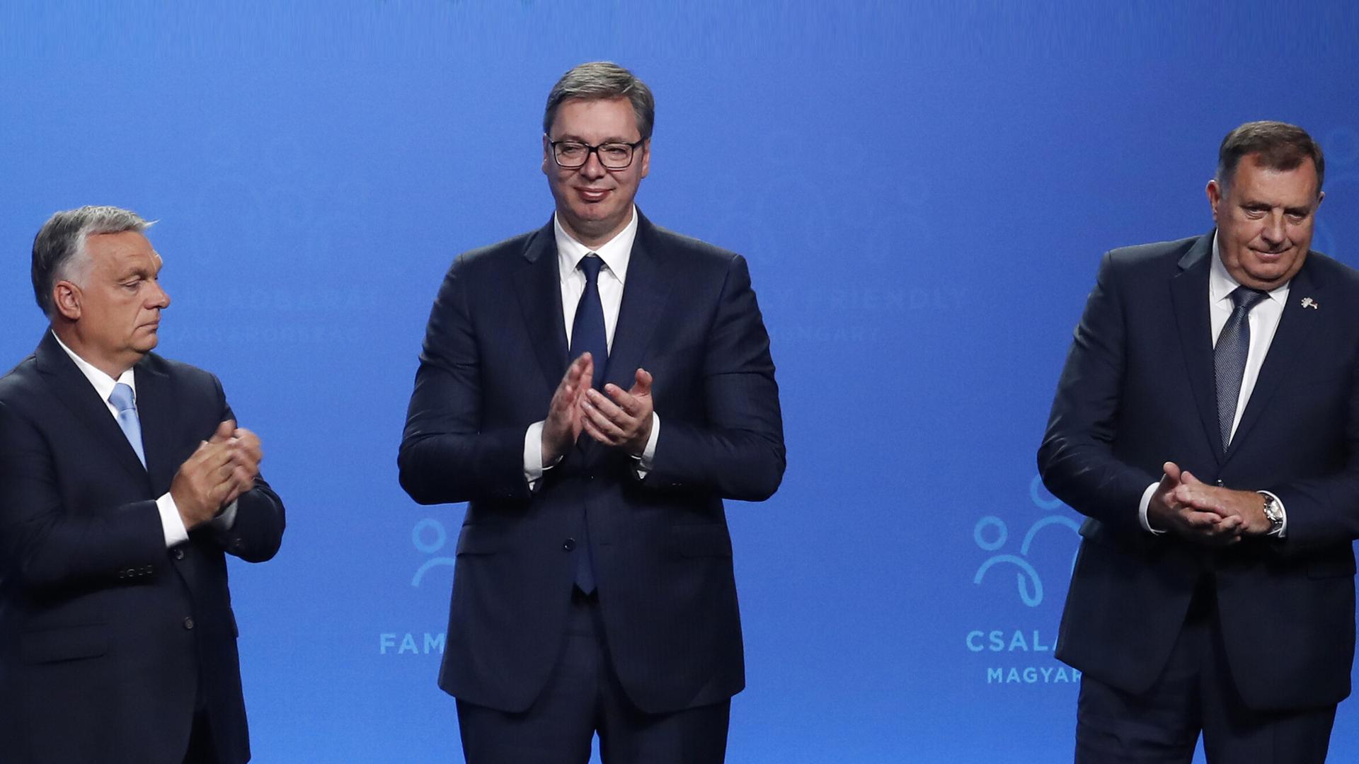 Viktor Orban, Aleksandar Vucic und Milorad Dodik