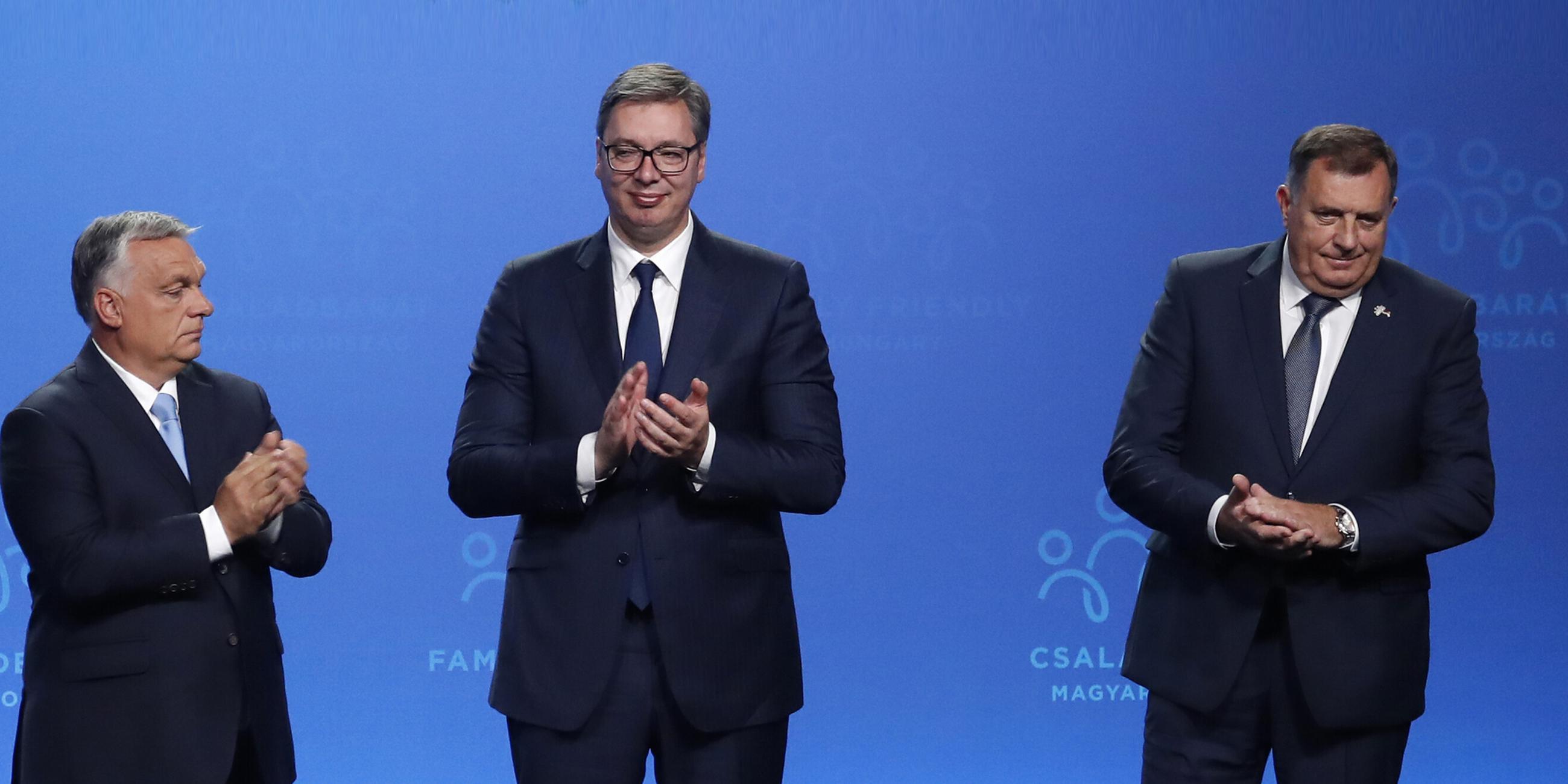 Viktor Orban, Aleksandar Vucic und Milorad Dodik