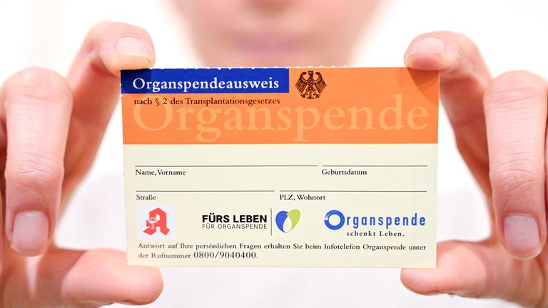 Symbolbild: person haelt organspendeausweis
