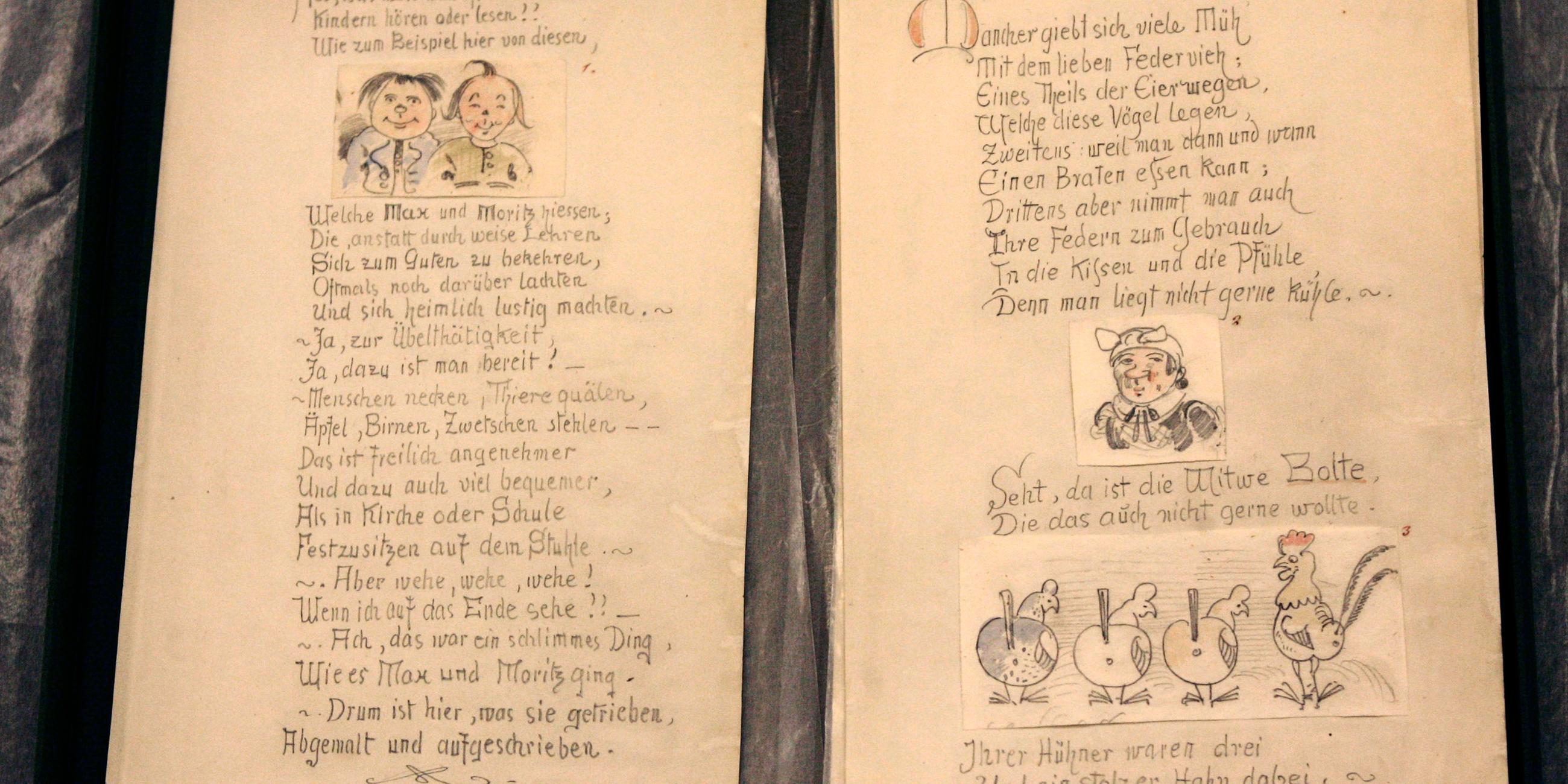 Archiv: Originalhandschrift "Max und Moritz"