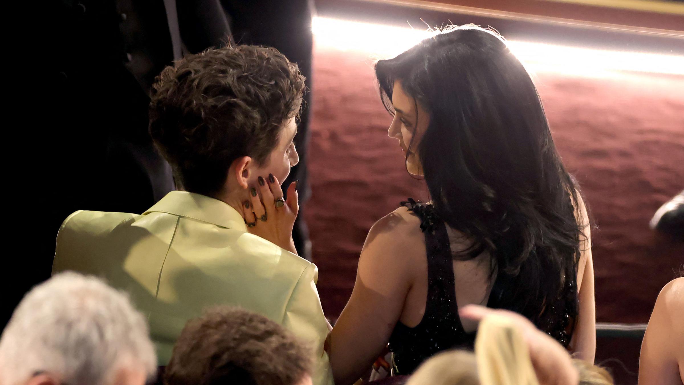 Timothée Chalamet und Kylie Jenner während der Oscar-Verleihung im Publikum.