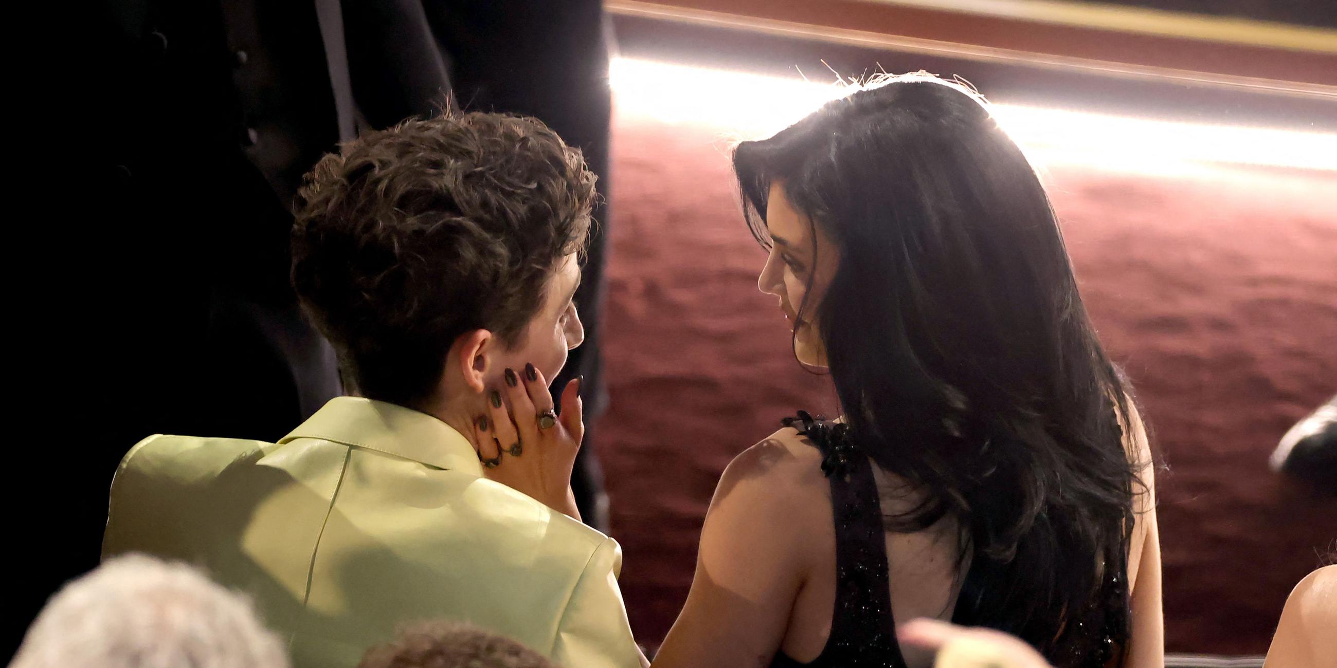 Timothée Chalamet und Kylie Jenner während der Oscar-Verleihung im Publikum.