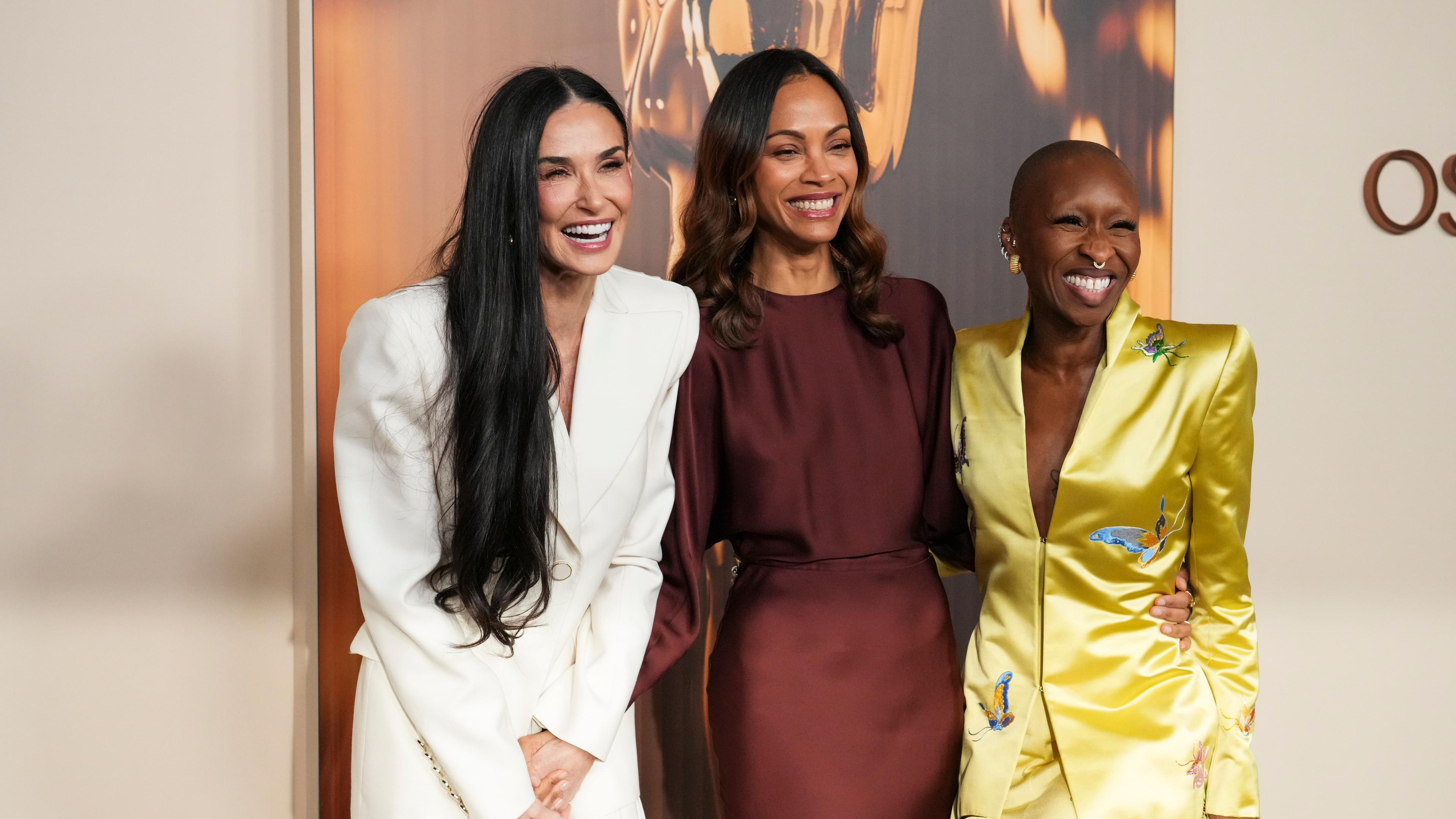 Demi Moore, Zoë Saldaña, Cynthia Erivo