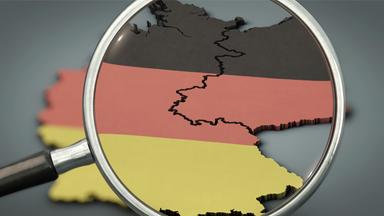 Deutschland unter der Lupe - Symbol Spaltung in Ost und West