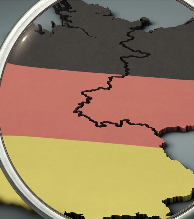 Deutschland unter der Lupe - Symbol Spaltung in Ost und West