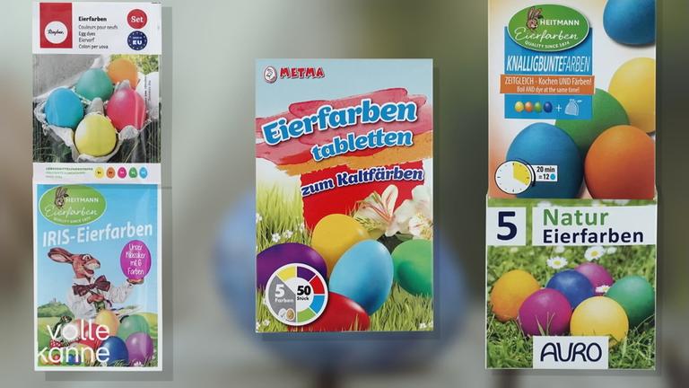 Verschiedene Ostereierfarben 