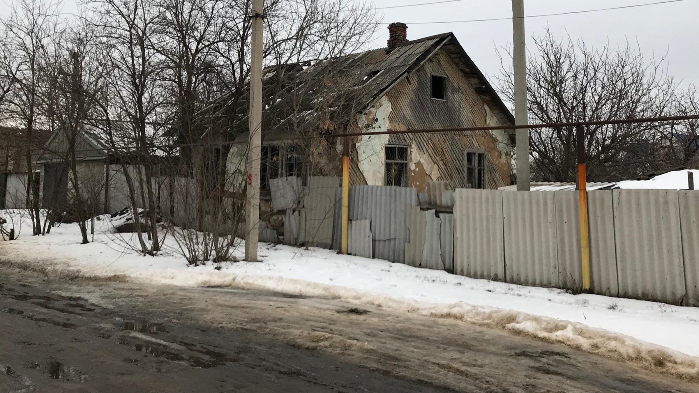 Ein zerstörtes Haus