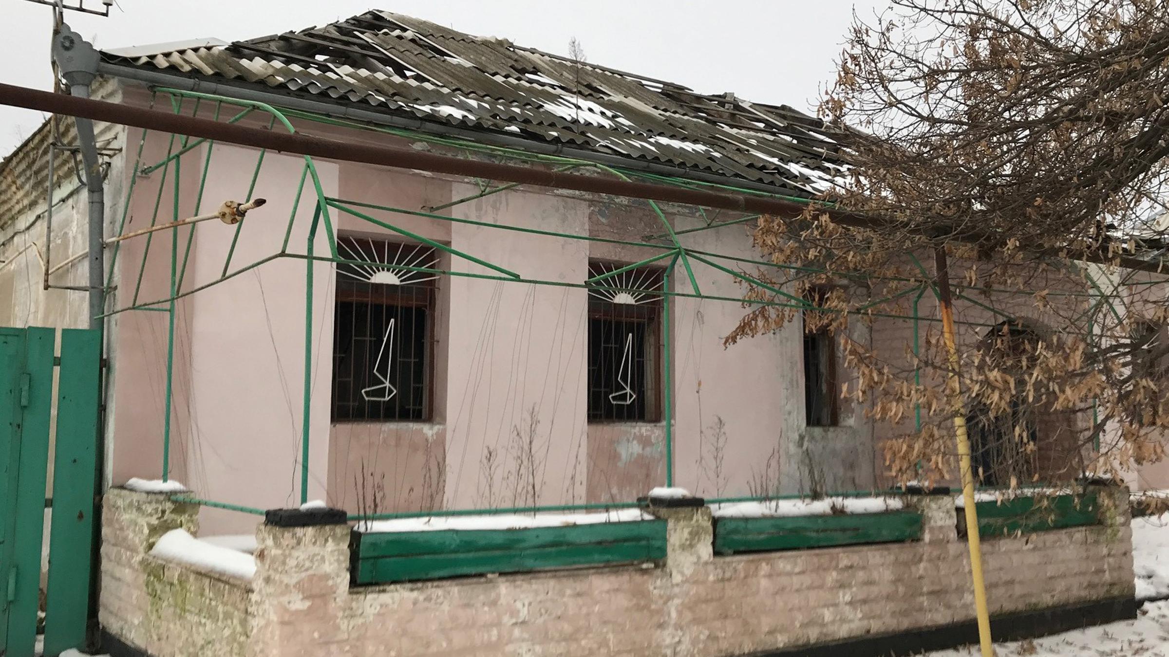 Ein zerstörtes Haus