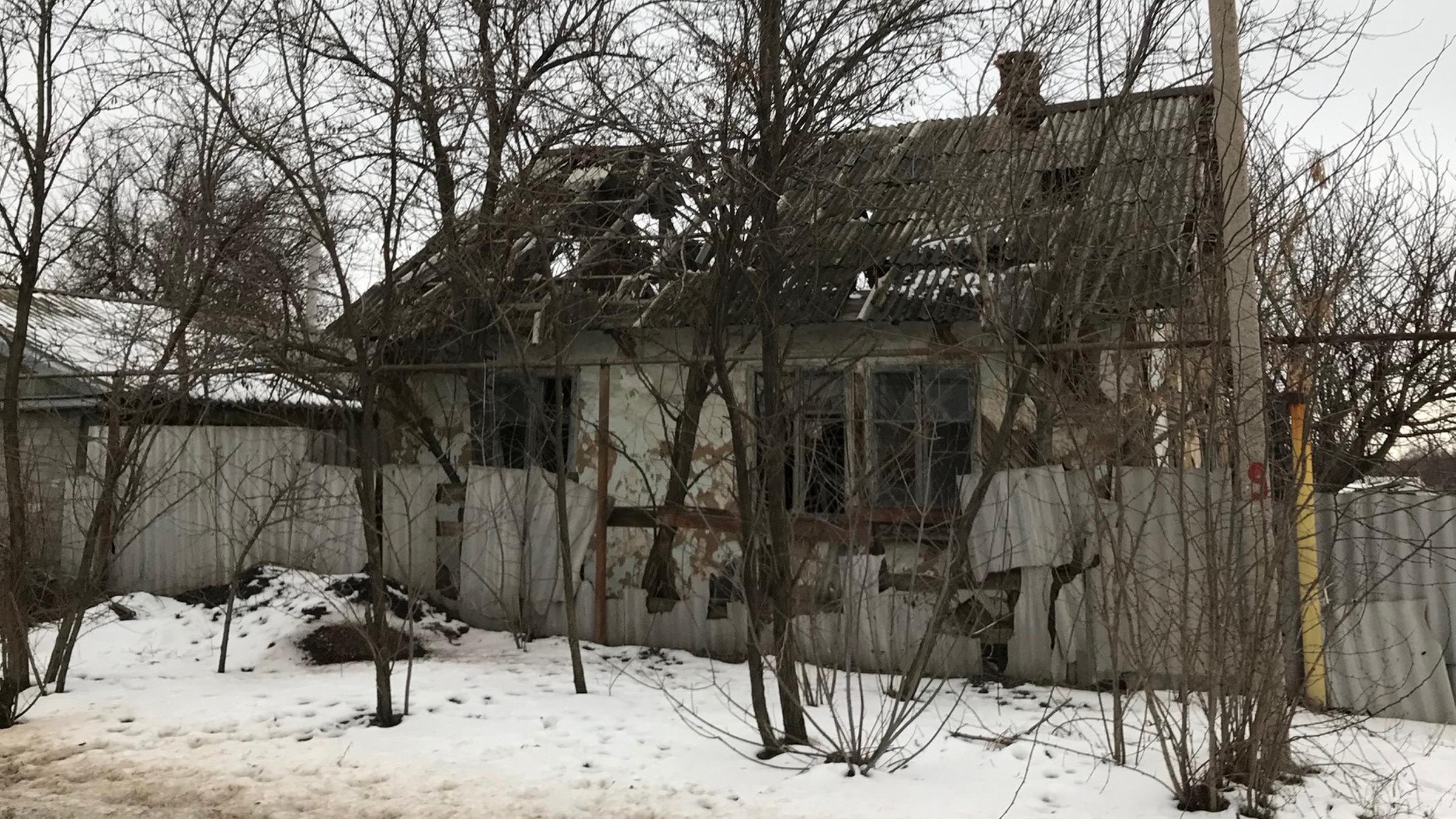 Ein zerstörtes Haus