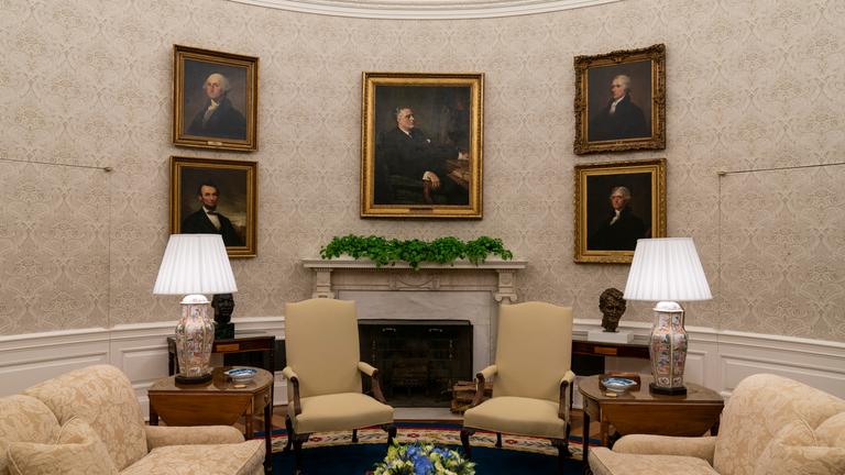 Oval Office im Weißen Haus vor Trumps aktueller Präsidentschaft