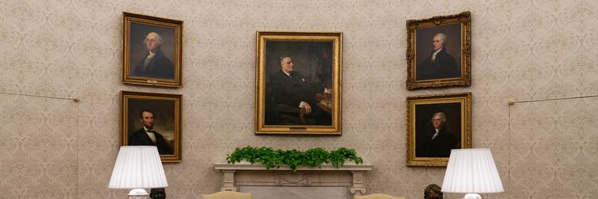 Oval Office im Weißen Haus vor Trumps aktueller Präsidentschaft