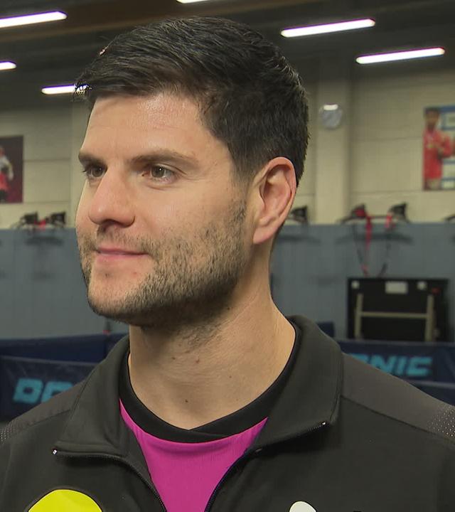 Tischtennis-Spieler Dimitrij Ovtcharov spricht im ZDF-Interview vor der EM
