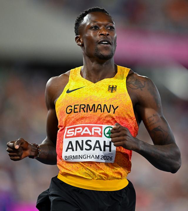 Owen Ansah bei der Leichtathletik-EM in Birmingham.