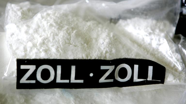 Ein Plastiksäckchen mit Kokain 