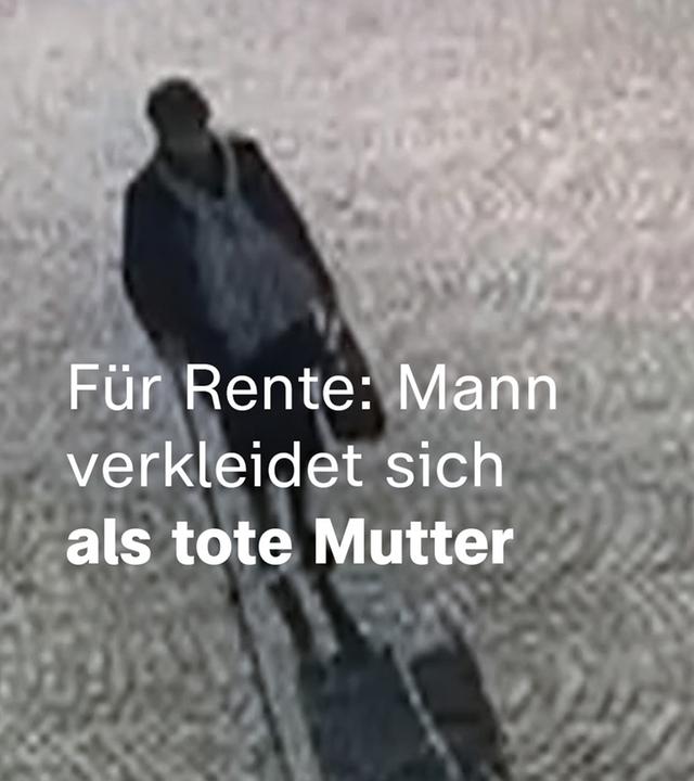 ZDF-Informationstext, Mann verkleidet sich als tote Mutter