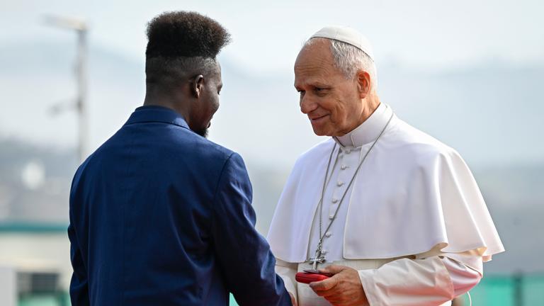 Papst Leo XIV. trifft Migranten im Zentrum „Las Raíces“ am 12. Juni 2026 in San Cristóbal de La Laguna, Santa Cruz de Tenerife, auf Teneriffa.