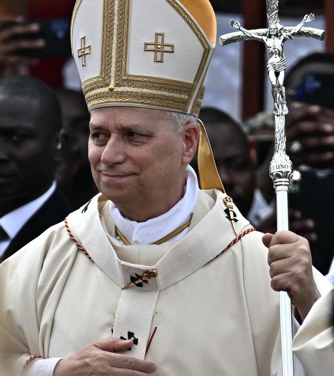 Papst Leo XIV während der Heiligen Messe im Japoma-Stadion in Douala, Kamerun, am 17. April 2026.