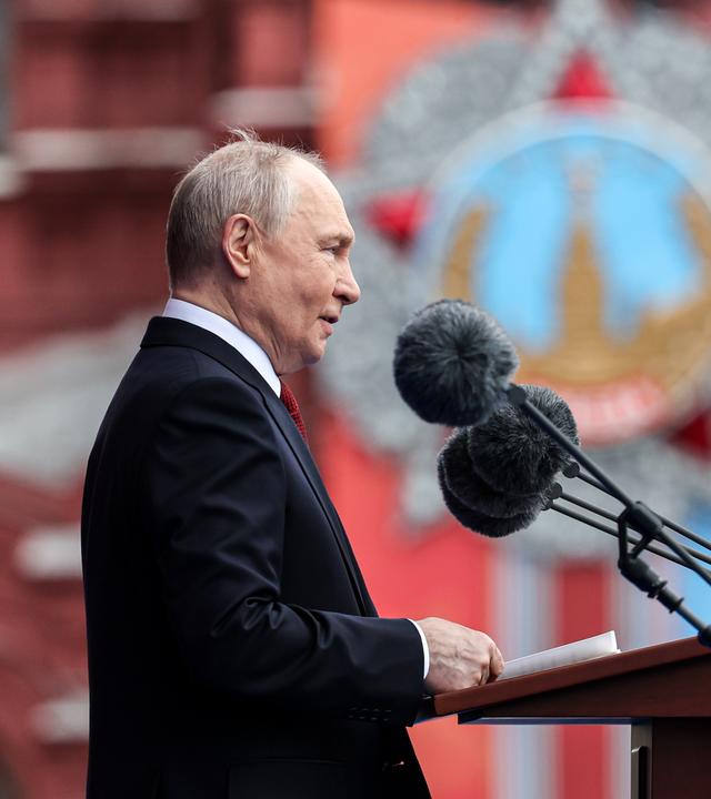 Russland: Parade zum Tag des Sieges in Moskau, Wladimir Putin hält eine Rede