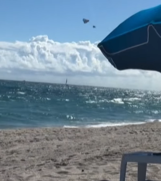Stürztender Parglider am Schirm Richtung Meer