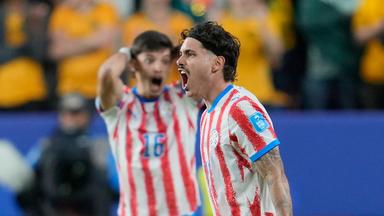 Paraguays Mauricio (11) während des WM-Gruppenspiels der Gruppe D zwischen Paraguay und Australien in Santa Clara nahe San Francisco, Kalifornien, am Donnerstag, 25. Juni 2026.