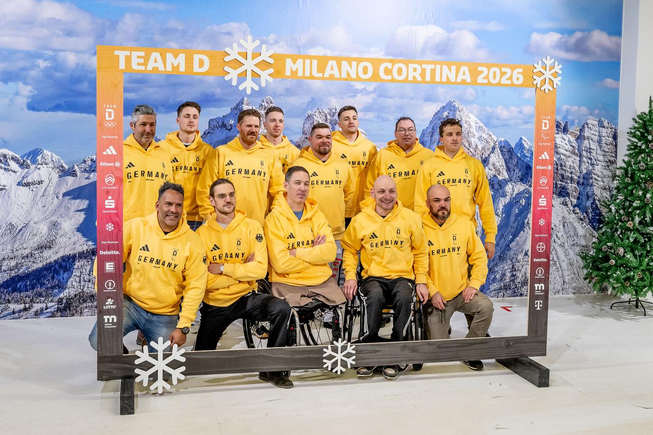 Das deutsche Para-Eishockeyteam-Team.