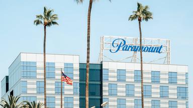 Paramount-Gebäude am Sunset Boulevard in Beverly Hills, Los Angeles, USA, 4. April 2025.