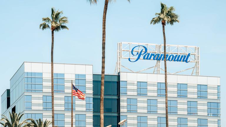 Paramount-Gebäude am Sunset Boulevard in Beverly Hills, Los Angeles, USA, 4. April 2025.
