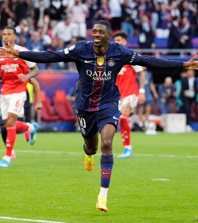 Ousmane Dembele (Paris Saint-Germain) jubelt. 