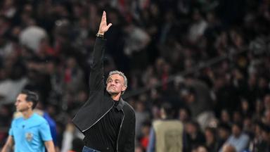 PSG-Trainer Luis Enrique (Paris Saint-Germain FC) gestures during the UEFA Champions League 2025 26 Semi Final First Leg match between Paris Saint-Germain and FC Bayern München at Parc des Princes on April 28, 2026 in Paris, France.