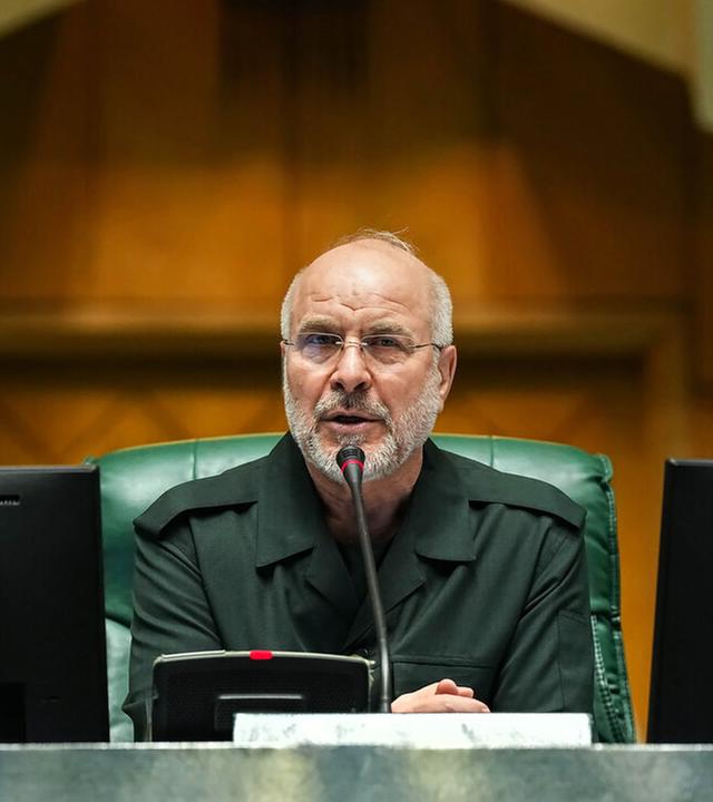 Iran: Mohammed Bagher Ghalibaf, Irans Parlamentspräsident, in einer Sitzung des Parlaments.