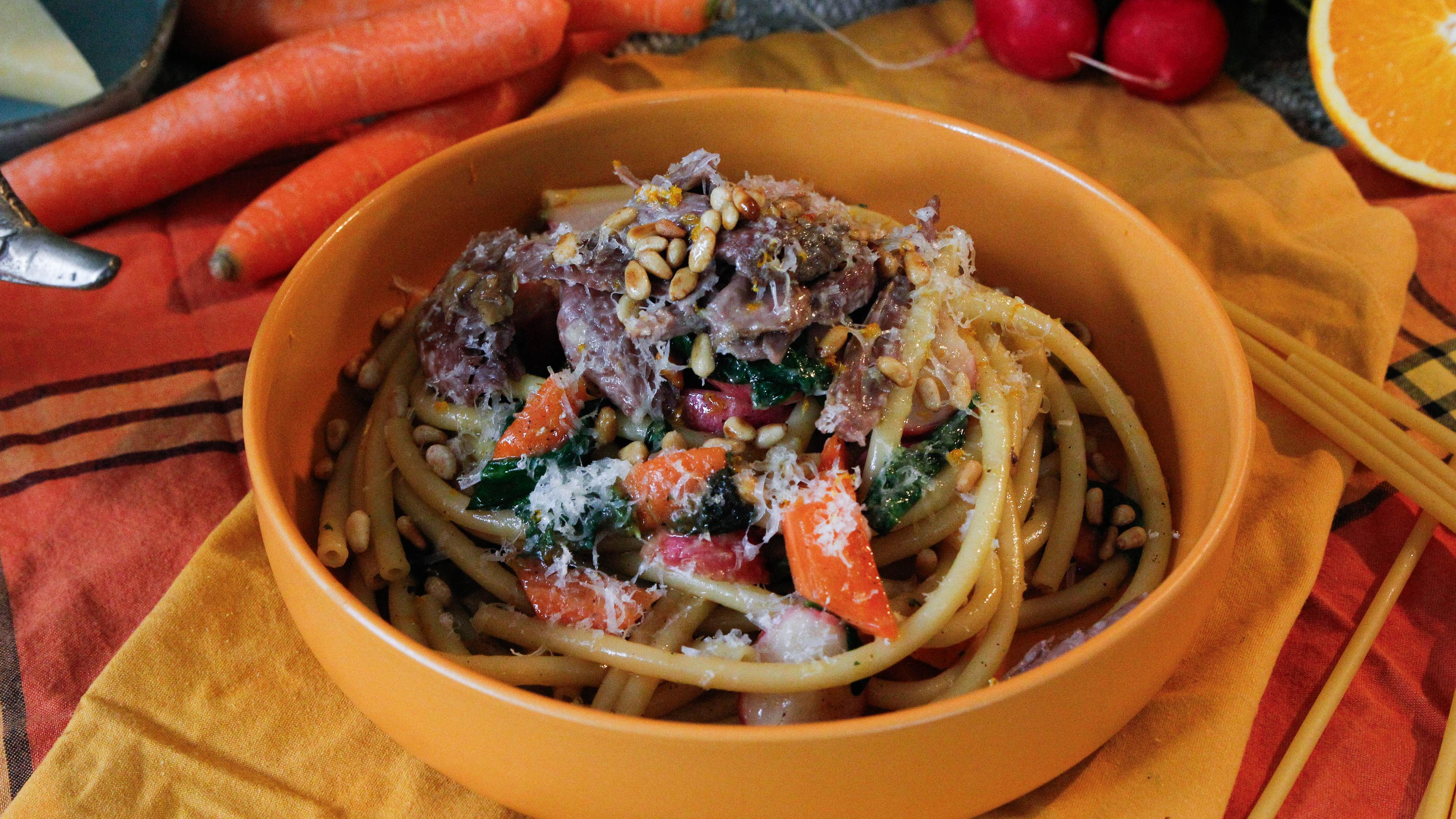 Pasta mit konfierter Ente
