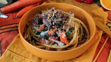 Pasta mit konfierter Ente