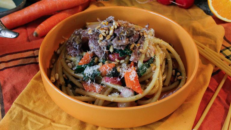 Pasta mit konfierter Ente