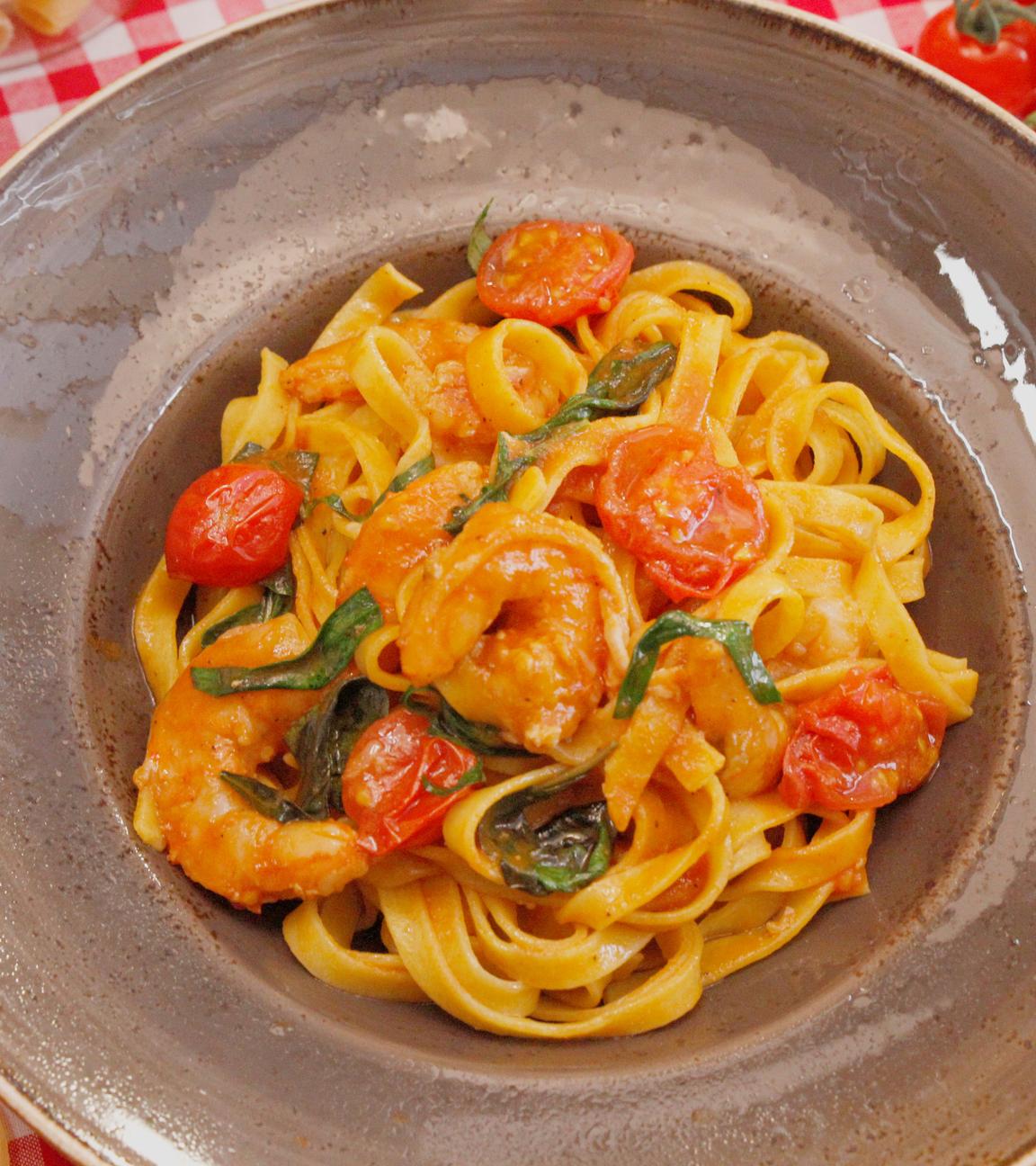 Pasta mit Garnelen