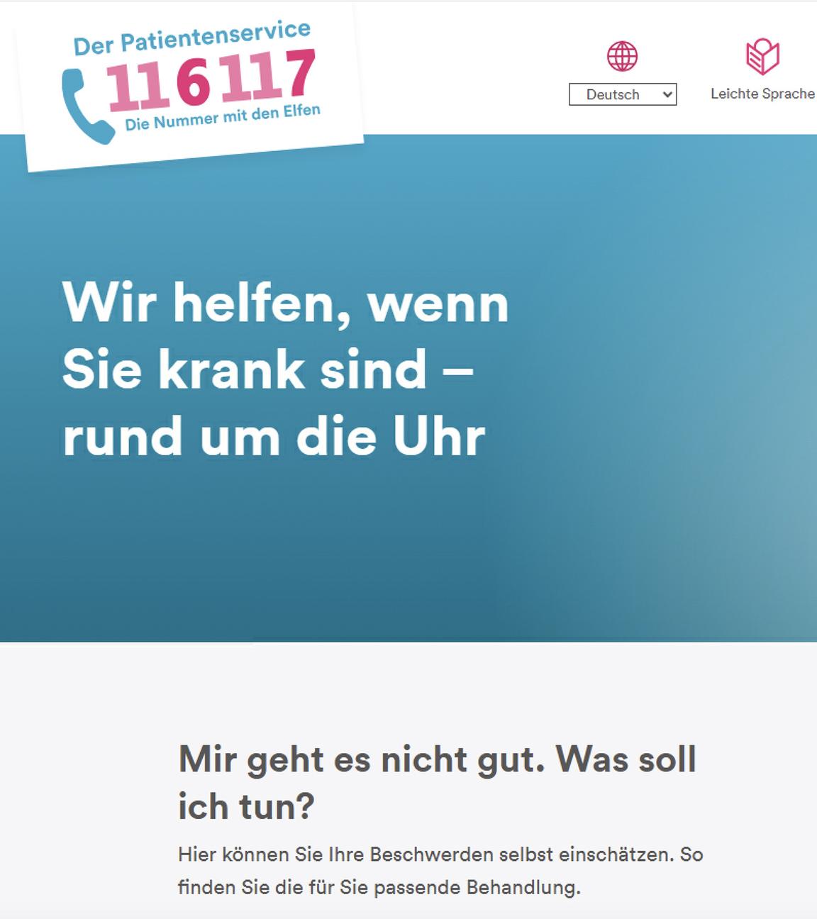 Patientenservice 116117