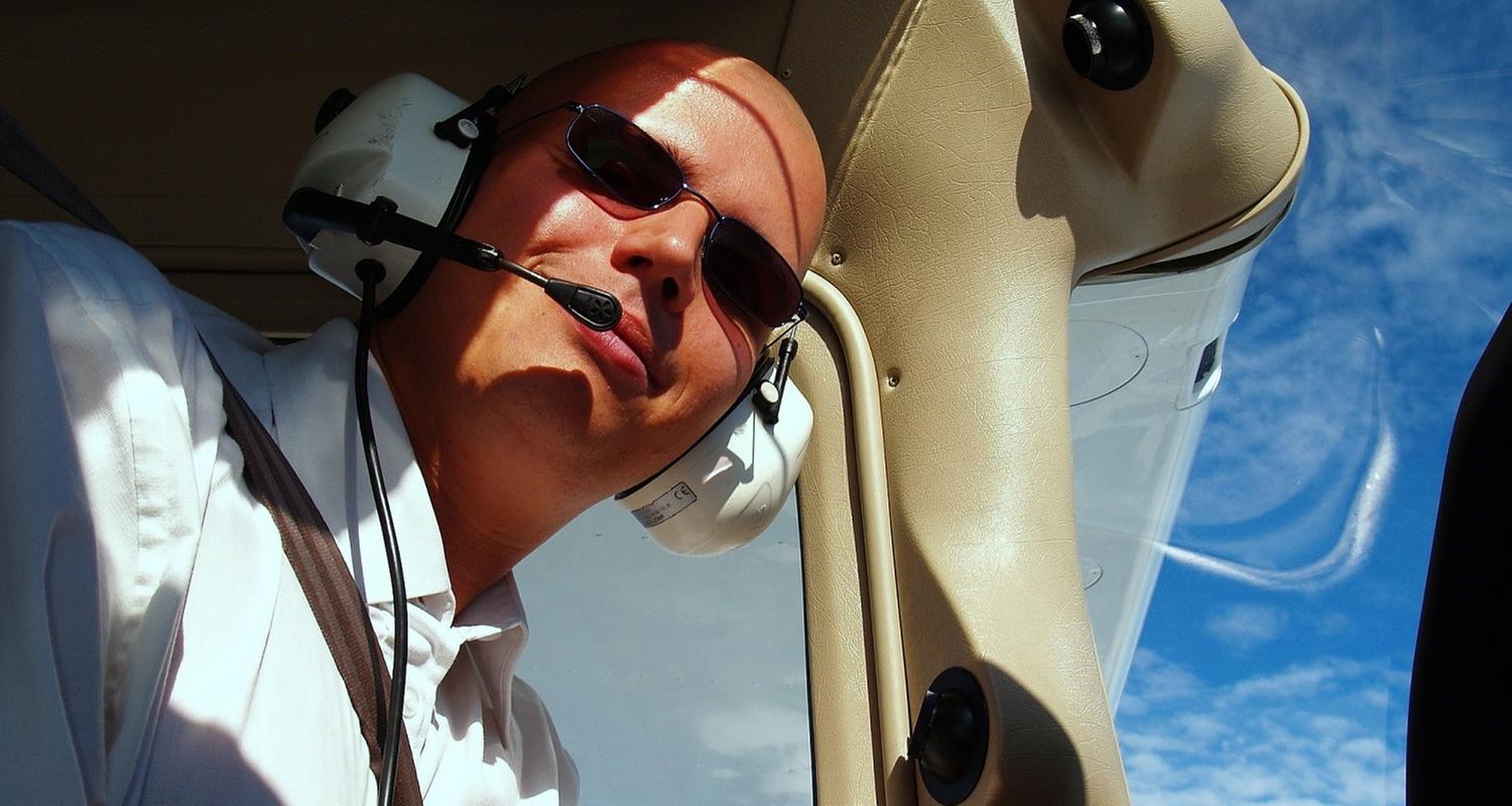 Patrick Huber im Cockpit.